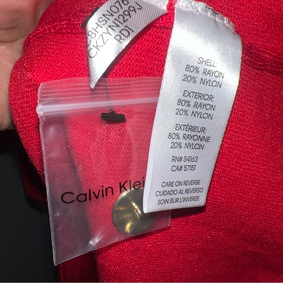 Calvin Klein Red Turtleneck Sweater with Button Accents - Picture 5 of 6